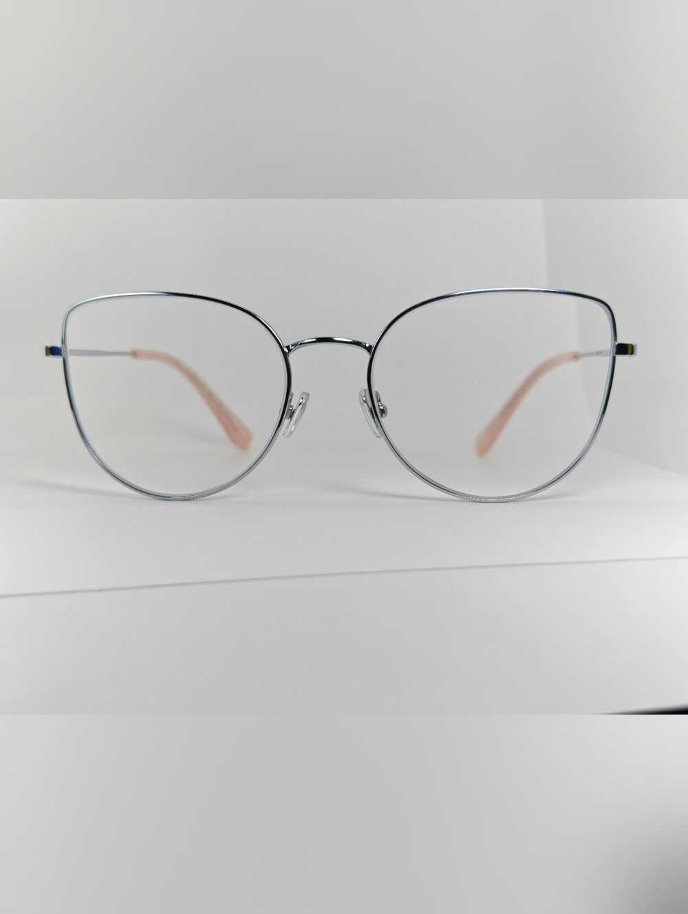 Imani. Titanium. Silver  Frame Women's Fashion Glasses with Pink Temples